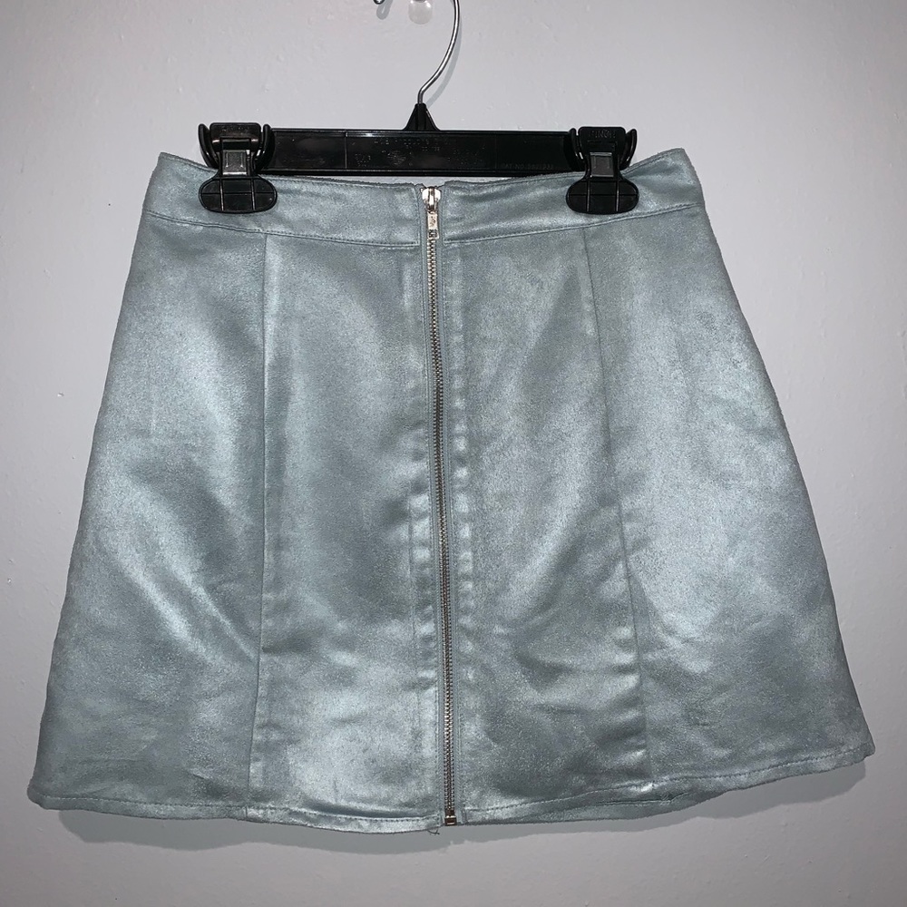 Forever 21 Light Blue Zip-up Skirt